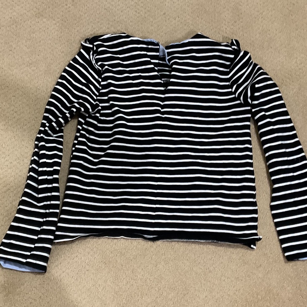 English Factory Black and White Striped Blouse